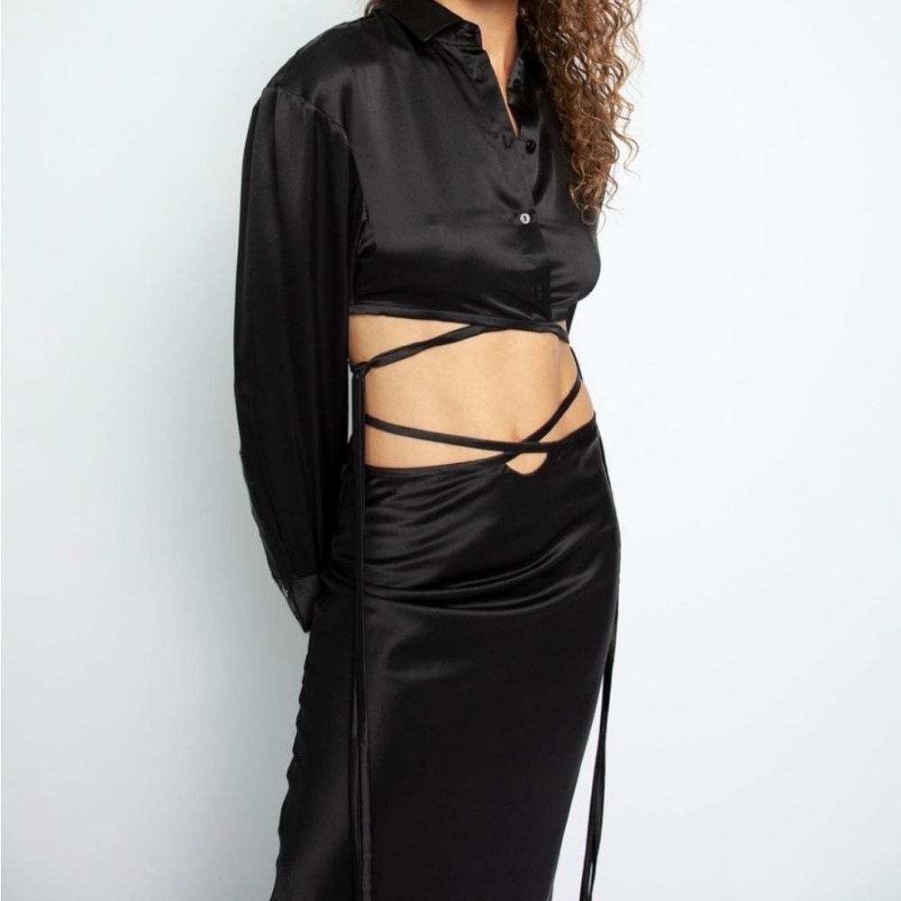 NWT-Christopher Esber- Black Silk Designer Top